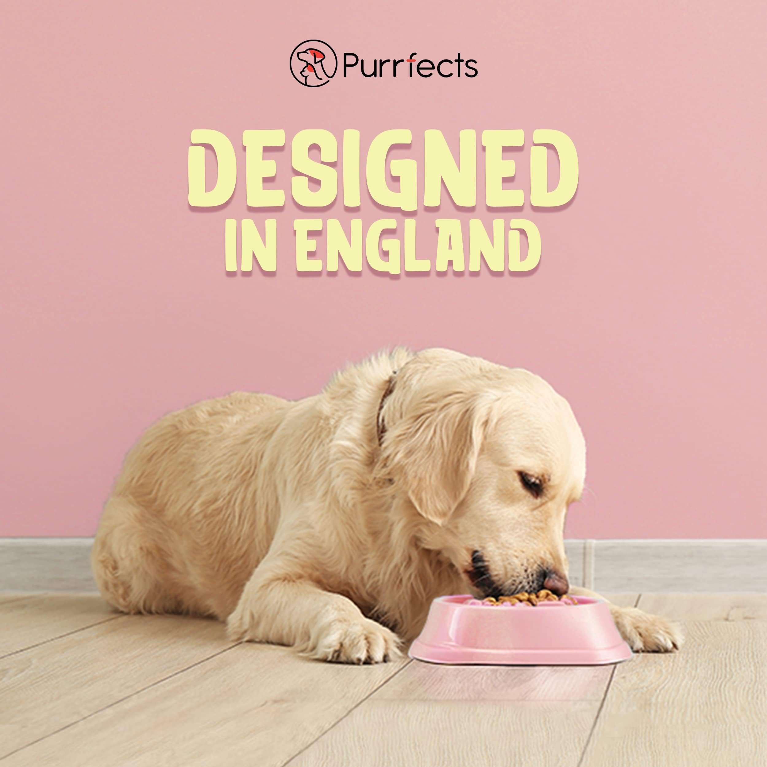 Slow Feeder Dog Bowl for Small & Medium Dogs - Anti-Choke & Anti-Bloat Design - Blush Pink Pet Food Dish - Perfect for Fast Eaters & Digestive Health - Great for Mealtime Enrichment & Portion Control