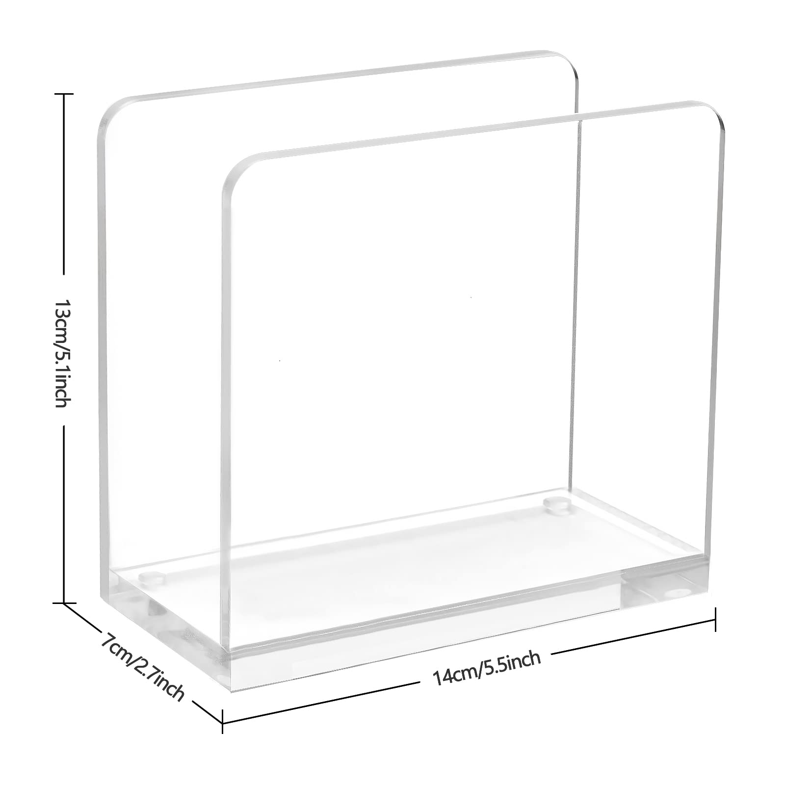 HBlife Acrylic Napkin Holder - Clear Kitchen Paper Organizer & Cocktail Tissue Dispenser for Dining Table | Perfect for Restaurants, Kitchens & Home Decor