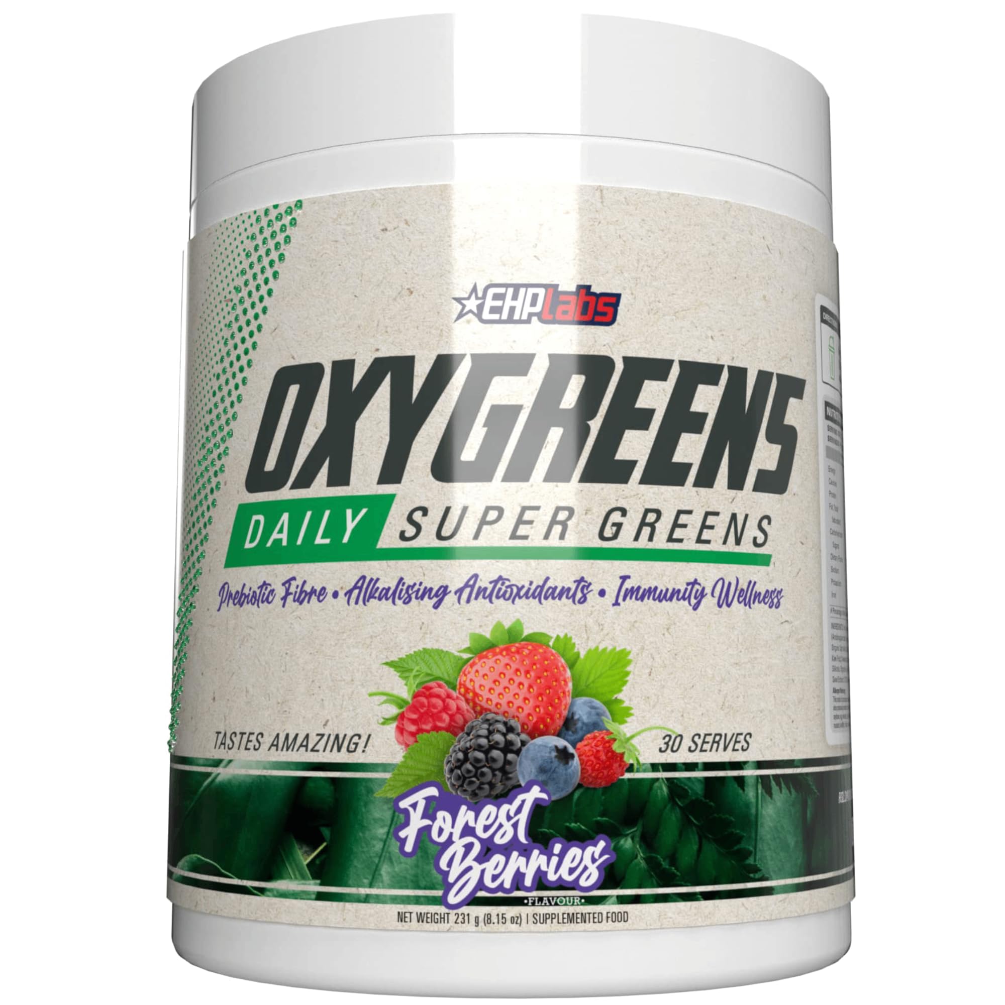 EHP Labs OxyGreens Superfood Powder - 30 Servings | Antioxidant & Detox Supplement for Energy & Immunity Boost | Perfect for Smoothies, Juices & Daily Wellness Routine