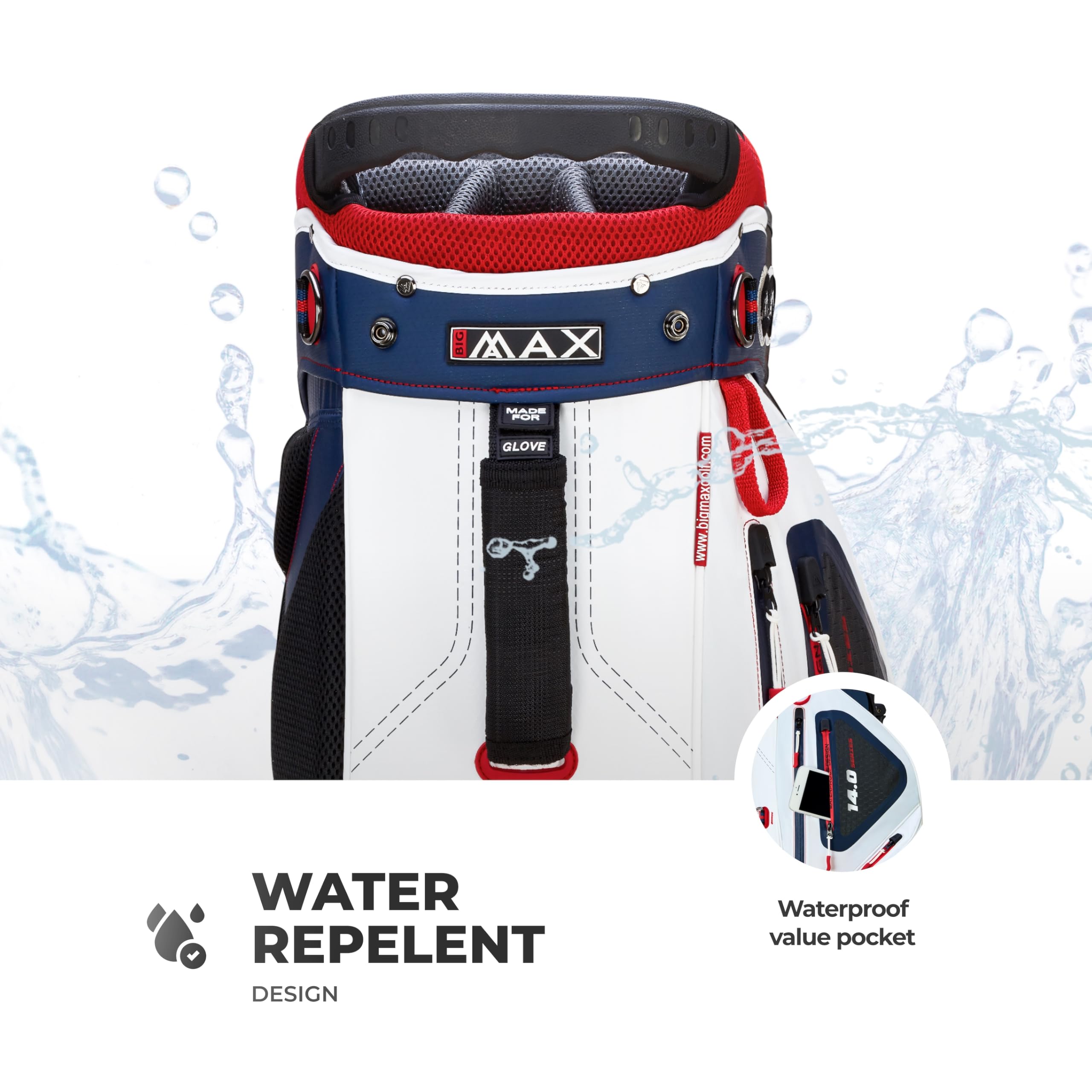BIG MAX Dri Lite Hybrid Golf Bag - Waterproof & Lightweight Stand Bag with 14-Way Divider, Cooler Pocket, Leg Lock System | Perfect for Golfers, Travel & Outdoor Sports