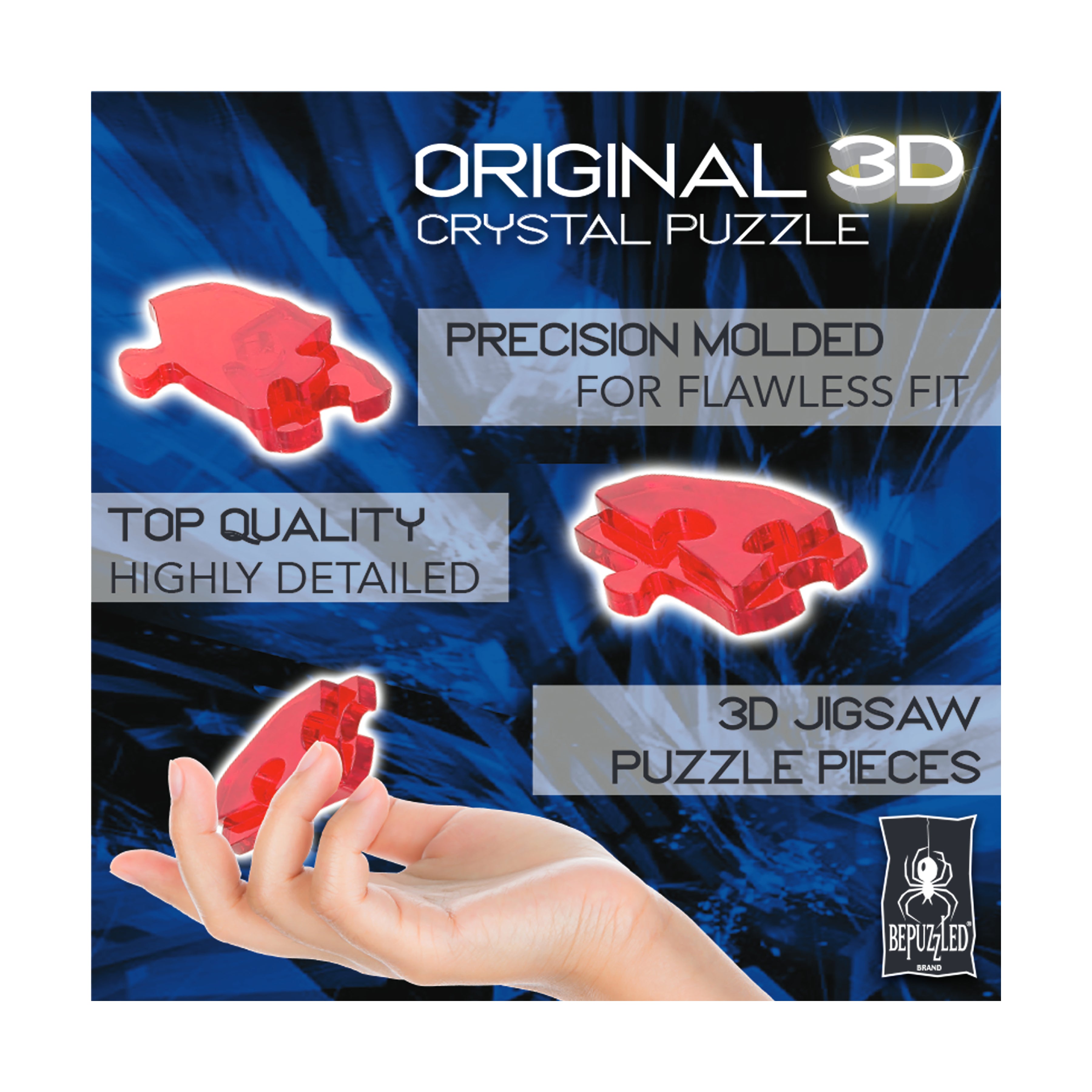 3D Crystal Puzzle - Animated Teddy Bear 48-Piece Brain Teaser for Adults & Kids | Fun Educational STEM Toy for Family Game Night & Birthday Gifts