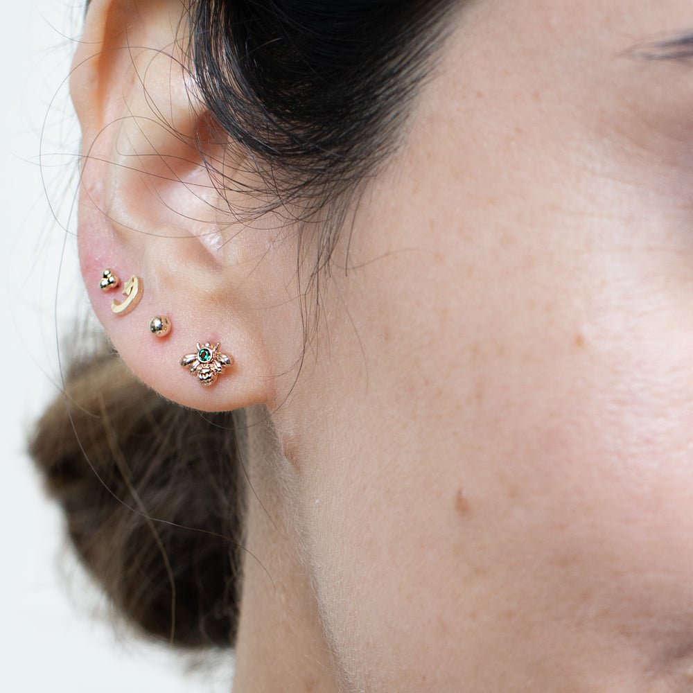 14K Solid Yellow Gold Ball Flat Back Stud Earrings - Hypoallergenic & Tarnish-Free for Sensitive Ears | Perfect for Everyday Wear, Gifts & Special Occasions