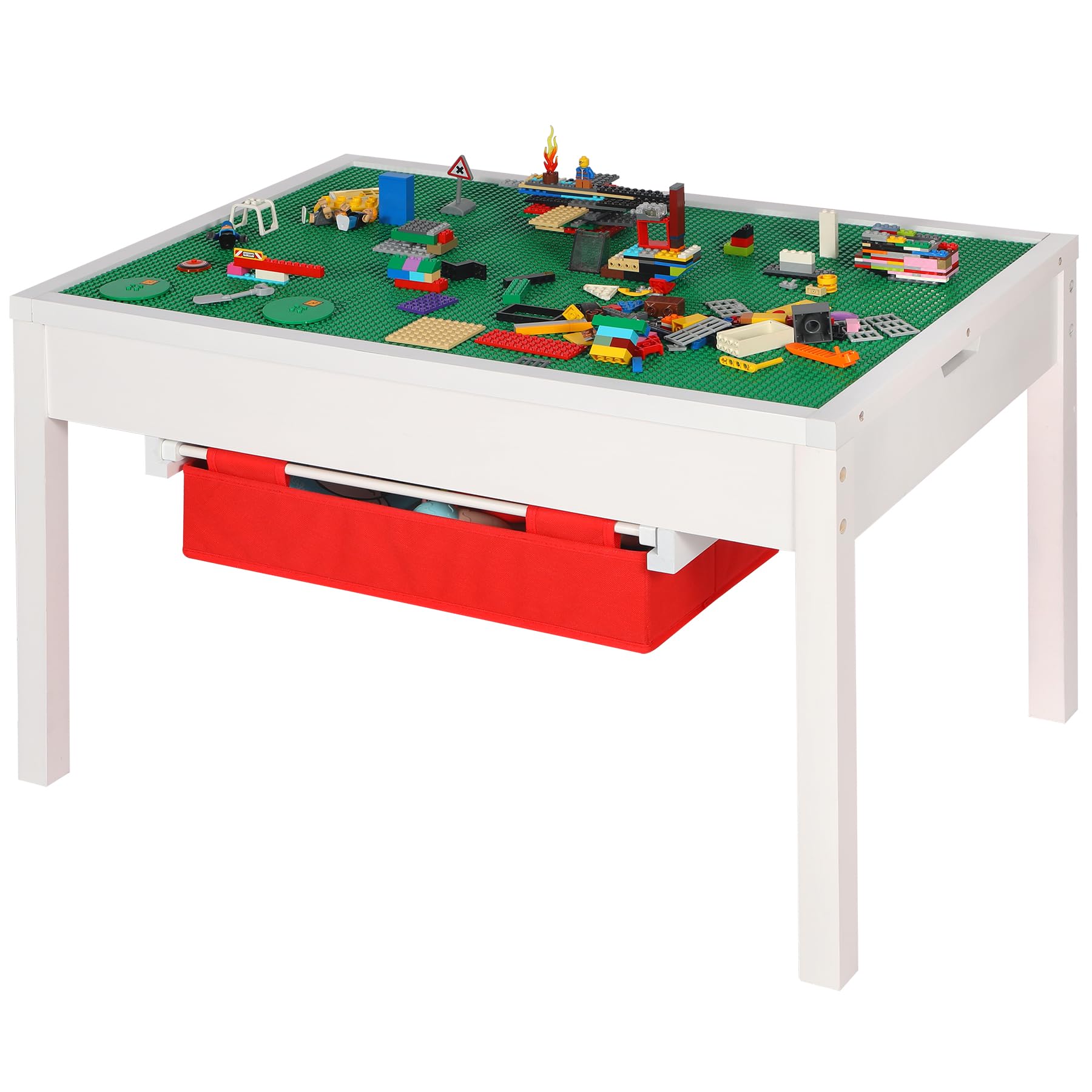 RedSwing 2-in-1 Kids Activity Table with Storage | Large Play Table for Boys & Girls Ages 5-12 | White Multi-Functional Kids Furniture for Arts, Crafts & Learning Activities