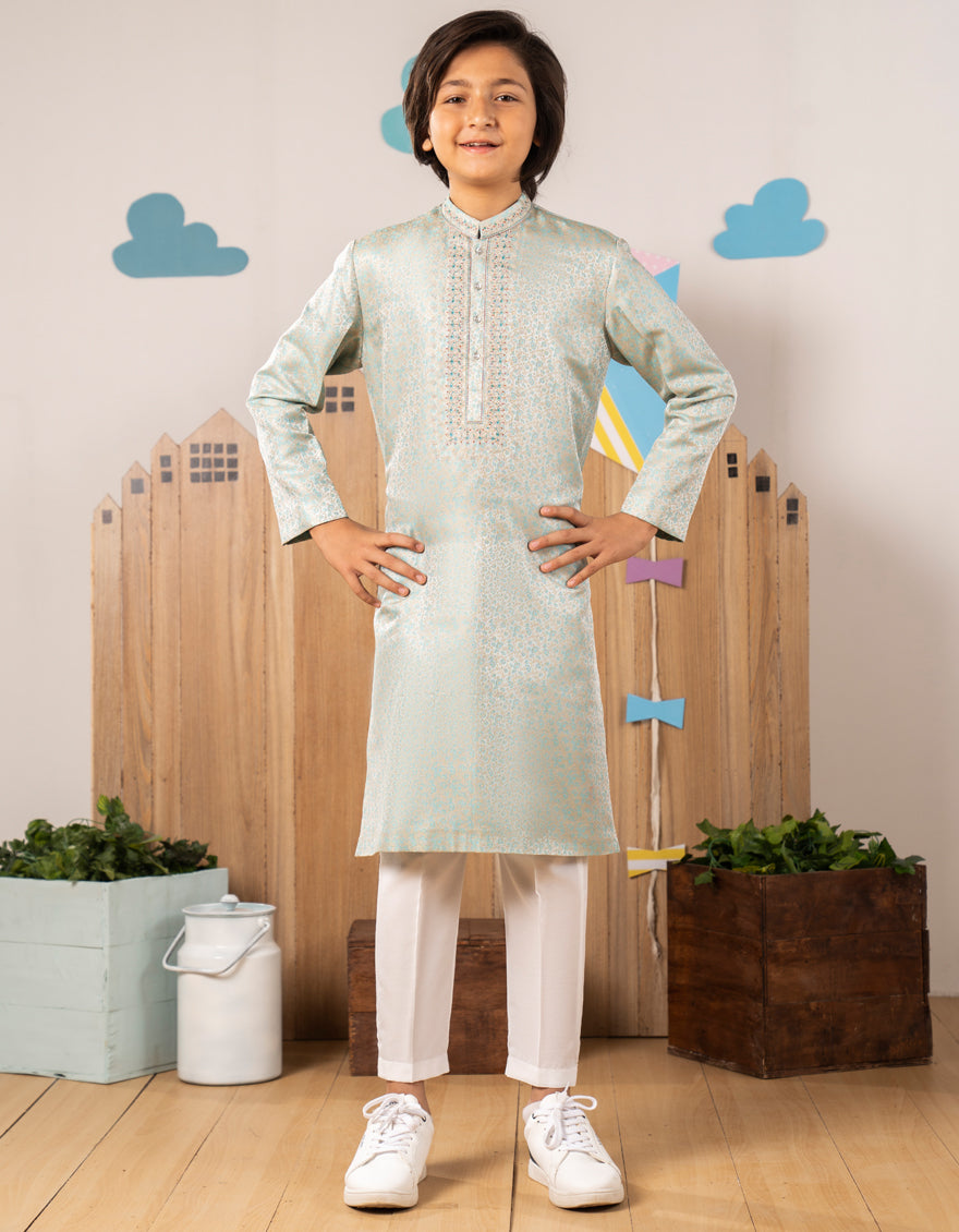 Elegant White Blended Shalwar Kameez by J. Junaid Jamshed - Traditional Pakistani Outfit for Weddings, Festivals & Special Occasions
