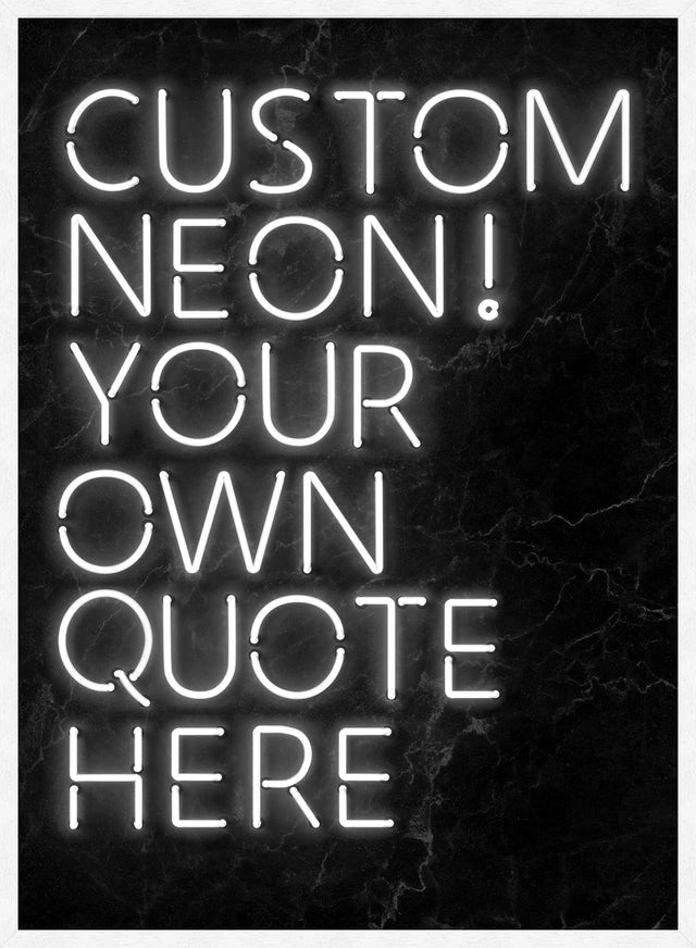 Custom Quote Neon Sign Print White - Personalized LED Wall Art for Home, Bar, Wedding & Party Decor