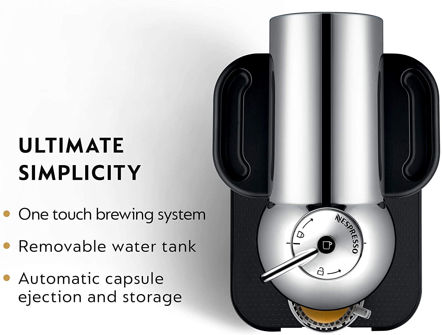 Nespresso Vertuo Coffee and Espresso Machine by Breville - Chrome Finish | Brew Barista-Quality Coffee at Home | Perfect for Office, Kitchen & Gifting