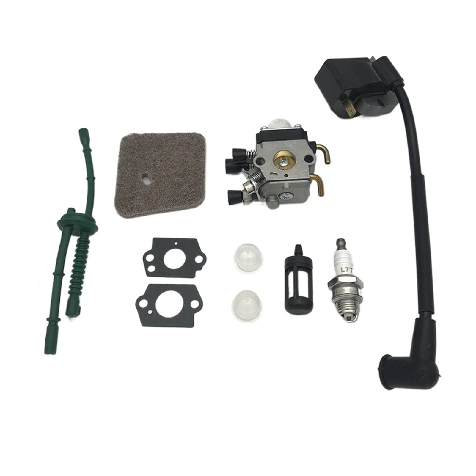 STIHL FS38 FS55 FS45 FS46 FC55 KM55 Trimmer Brushcutter Replacement Parts - Carburetor, Ignition Coil, Air Filter & Fuel Hose Kit | Compatible with STIHL Outdoor Power Tools | Perfect for Lawn Maintenance & Landscaping Projects