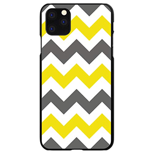 Grey Yellow Chevron Stripes On Black Case