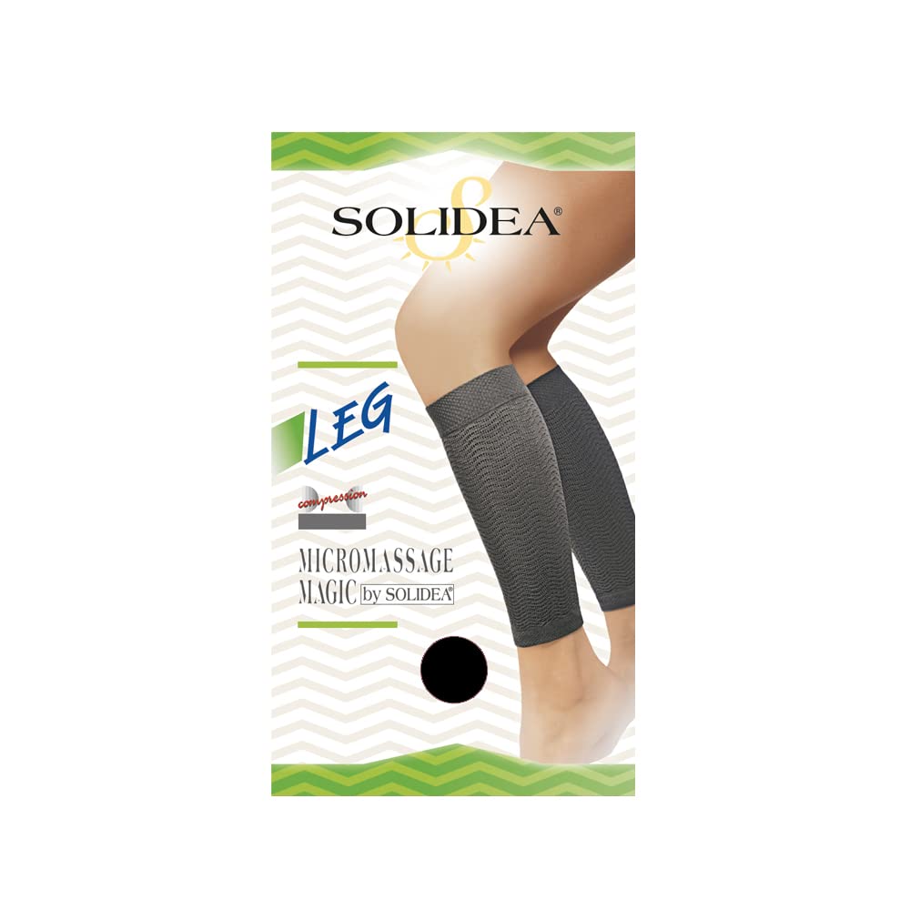 Solidea 0316A5-XL-NE Micro Massage Leg Warmers for Women - XL Size, Black - Perfect for Yoga, Running & Cold Weather Comfort