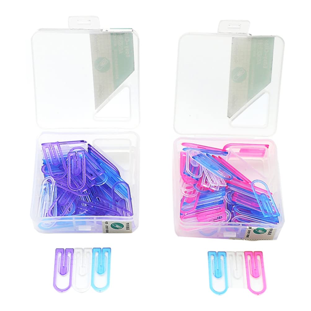 Colorful 120pcs Cabilock ABS Paper Clips - Decorative Metal Book Page Clips for Office, School & Crafting - Perfect for Document Organization, Scrapbooking & Gift Wrapping