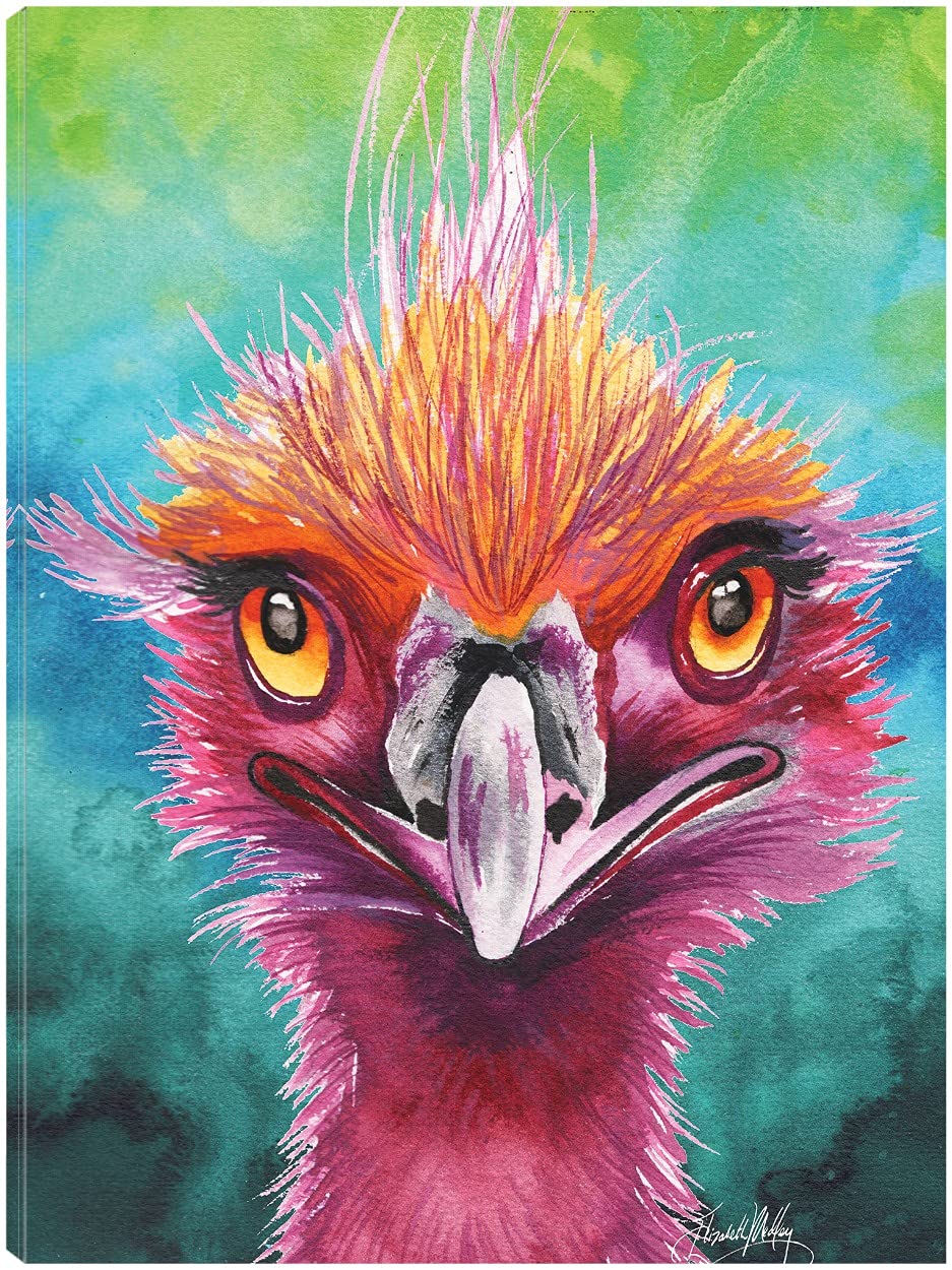 Elizabeth Medley Fine Art Canvas - 'Emus Of A Feather' Wall Decor Painting (24x32 Inches) | Ready to Hang Canvas Artwork for Living Room, Bedroom, Office & More | Perfect for Home Decor, Housewarming Gifts & Interior Design