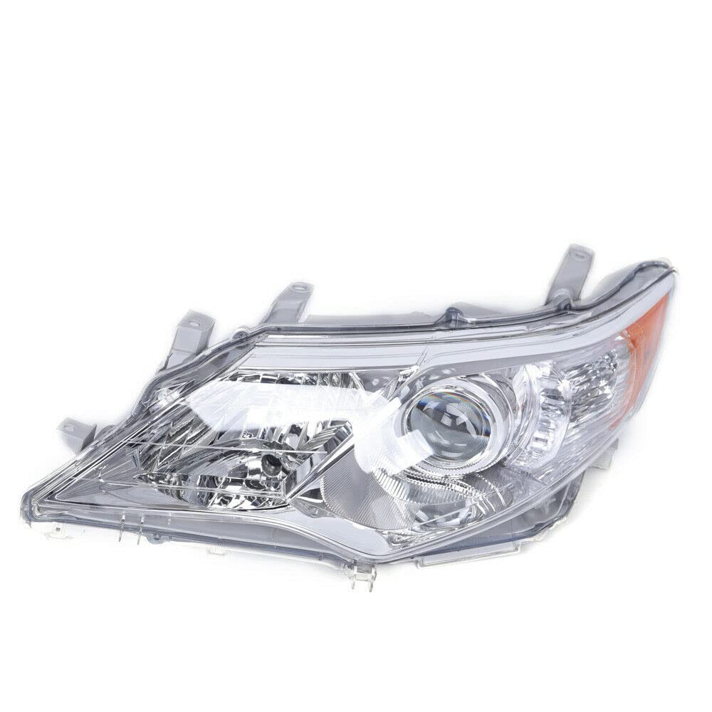 2012-2014 Toyota Camry Driver Side Headlight Assembly - Chrome Projector Headlamp Replacement (Part #8115006470, 8111006470) for Improved Night Visibility & Safety Driving