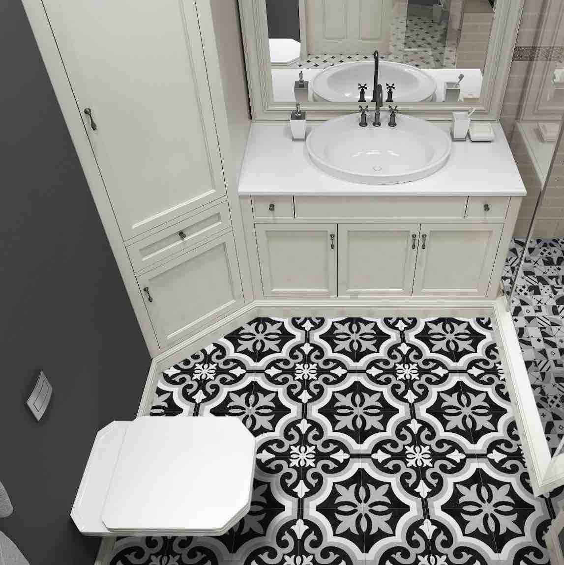 Stylish 8x8 Patterned Porcelain Tile - Perfect for Kitchen Backsplash, Bathroom Flooring & Home Decor | Bodega Collection