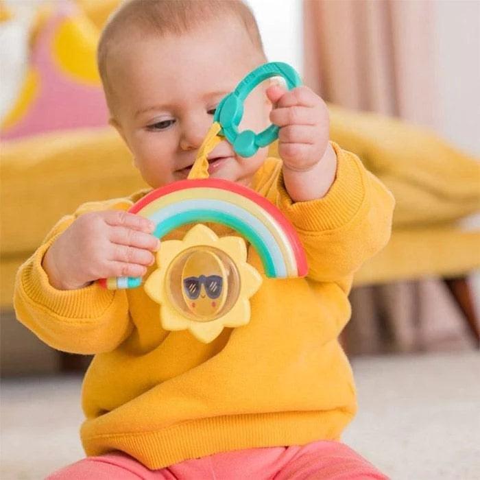 Bright Starts Sun Shaker - Interactive Light Up Baby Toy with Rattle Sounds | Sensory Developmental Toy for Infants & Toddlers | Perfect for Playtime, Tummy Time & Early Learning