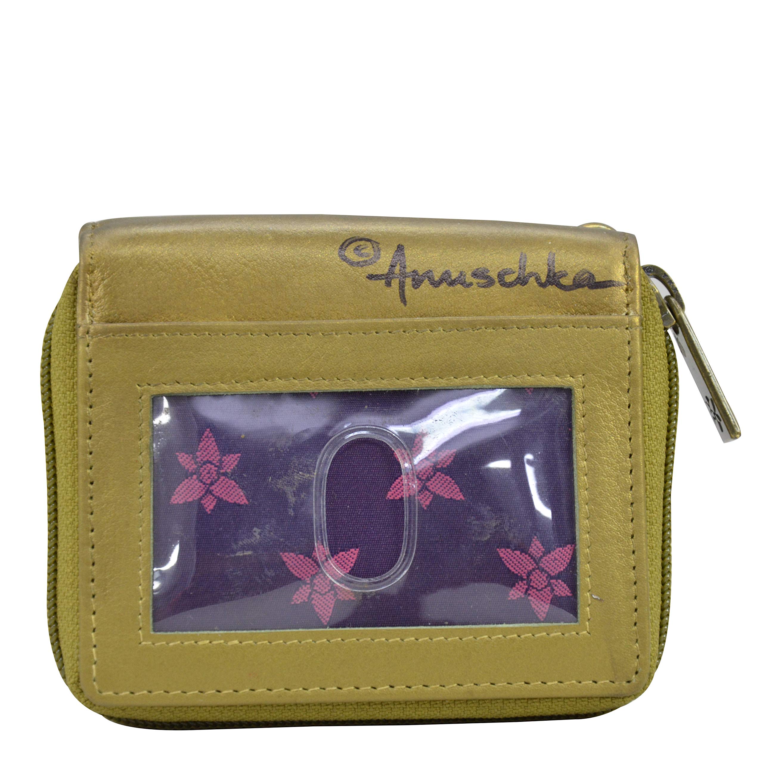Anuschka Women's Original Hand-Painted Leather RFID Zip Organizer Wallet - Stylish & Secure for Travel, Shopping & Everyday Use