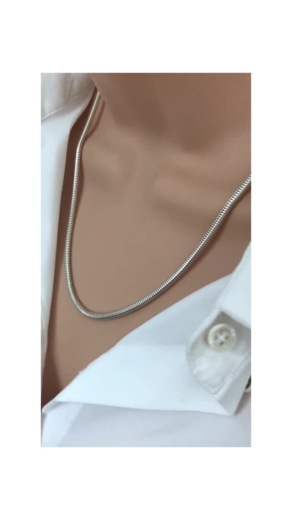 ARGENTO REALE 925 Sterling Silver Snake Chain Necklace 2MM-5MM | Italian Made Round Flexible Necklace 16-30 Inches | Elegant Jewelry for Women, Gift for Her, Wedding & Everyday Wear