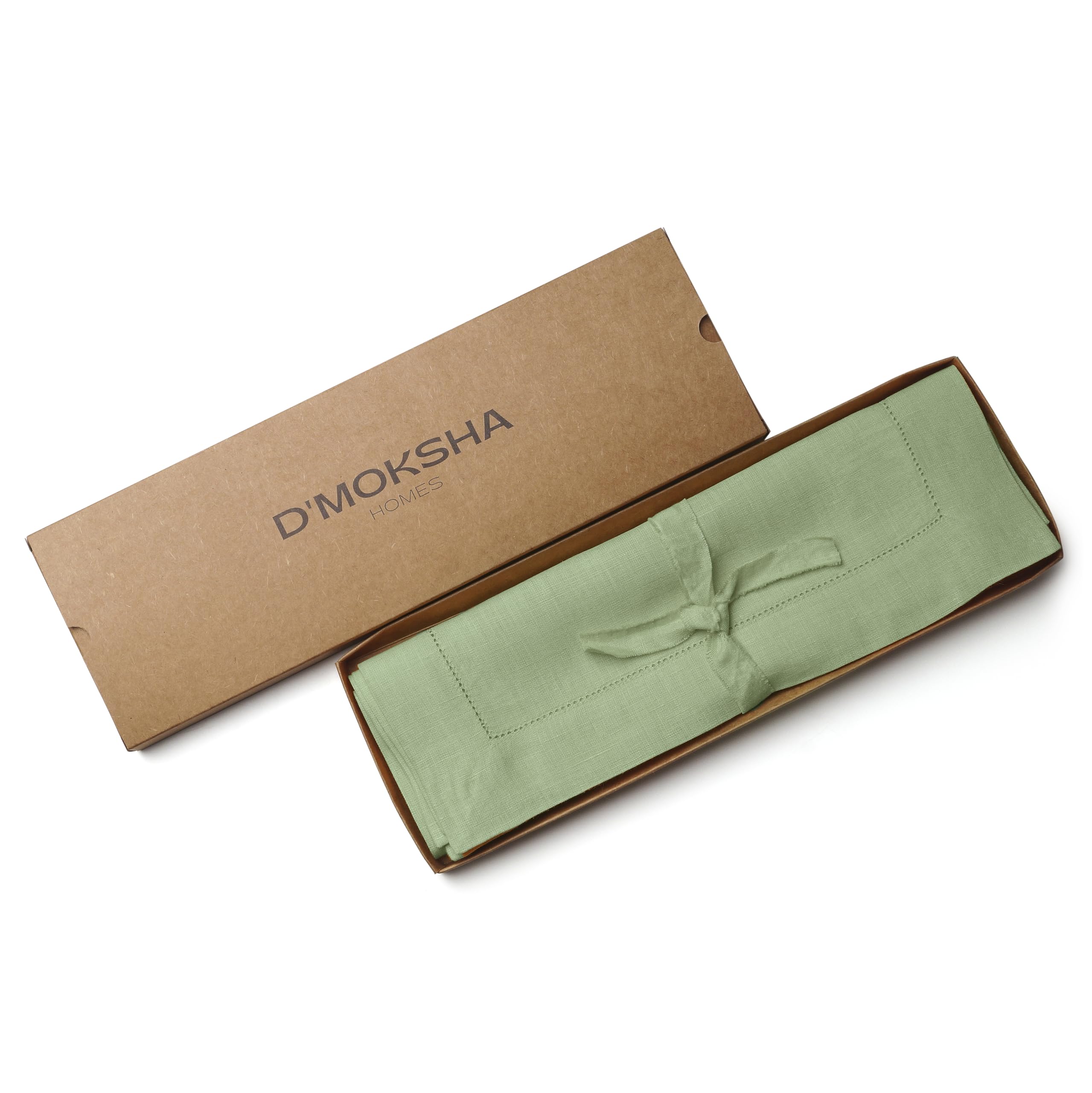D'Moksha Homes 100% Pure Linen Placemats Set of 4 - Sage Green 14