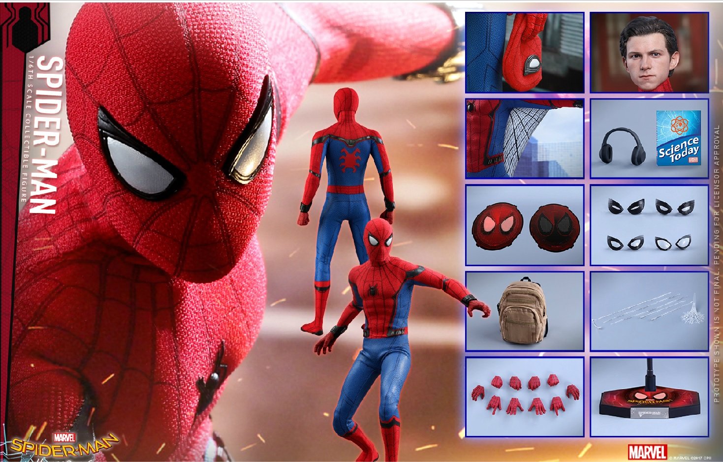 Spider-Man: Homecoming 1/6 Scale Collectible Figure - Movie Masterpiece for Marvel Fans & Collectors | Perfect for Display, Gifts, and Superhero Decor