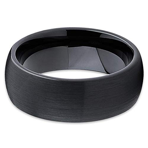 Black Tungsten Wedding Ring for Men & Women - Durable Tungsten Carbide Band, Anniversary & Engagement Ring - Perfect for Everyday Wear & Special Occasions