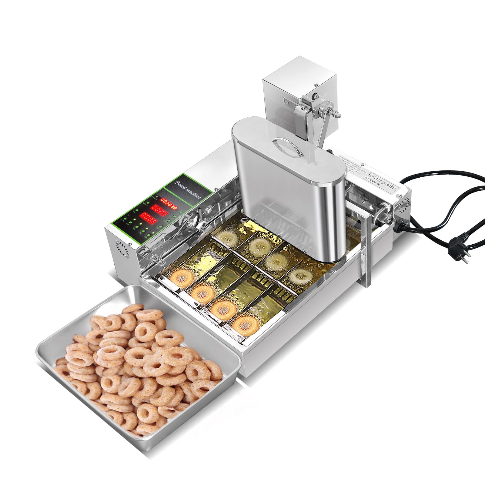 Commercial 4-Row Mini Donut Maker Machine - Electric Donut Fryer for Homemade Doughnuts, Donut Holes & Pastries - Perfect for Bakeries, Cafes, Catering & Home Use