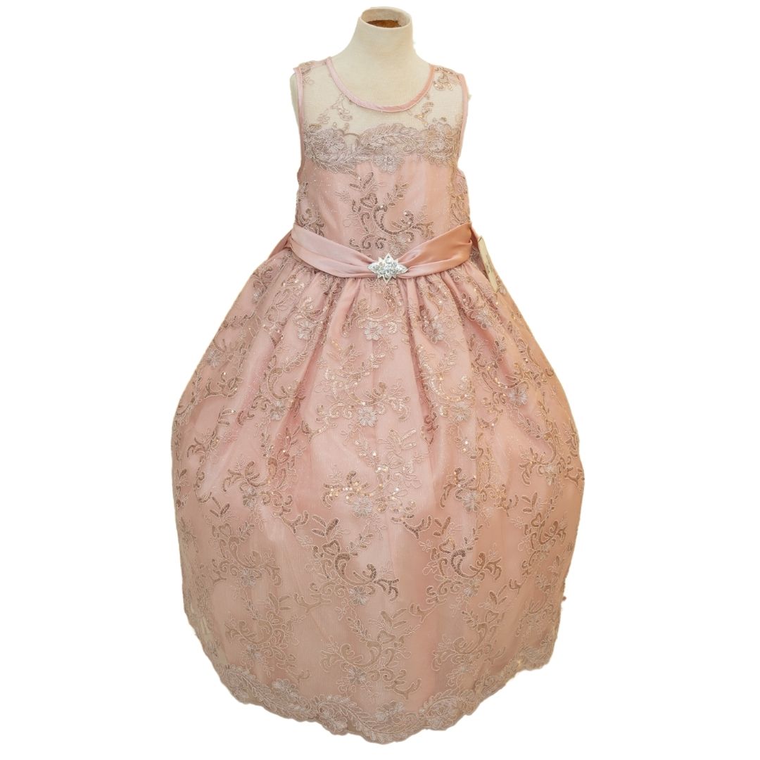 Elegant Party & Flower Girl Dress D1550-1 | Girls' Formal Occasion Gown for Weddings, Birthday Parties & Special Events