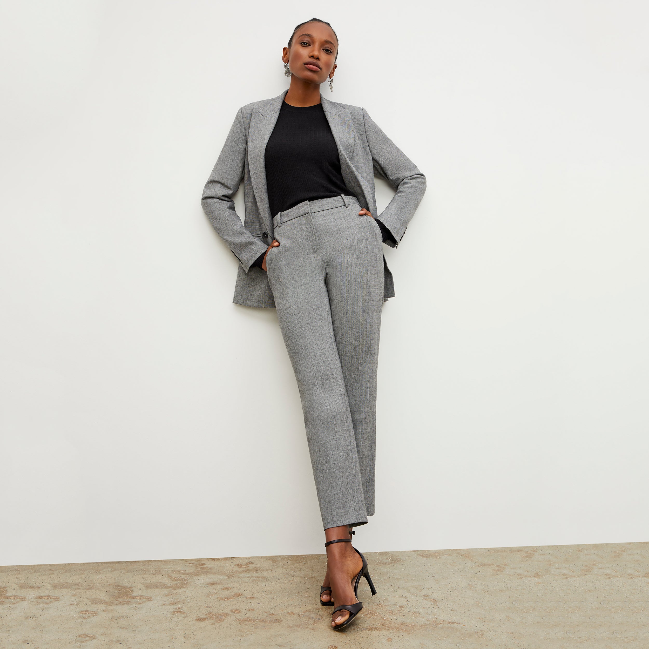 Mejia Sharkskin Pants for Men - Black & White Slim Fit Dress Pants for Business Casual & Office Wear