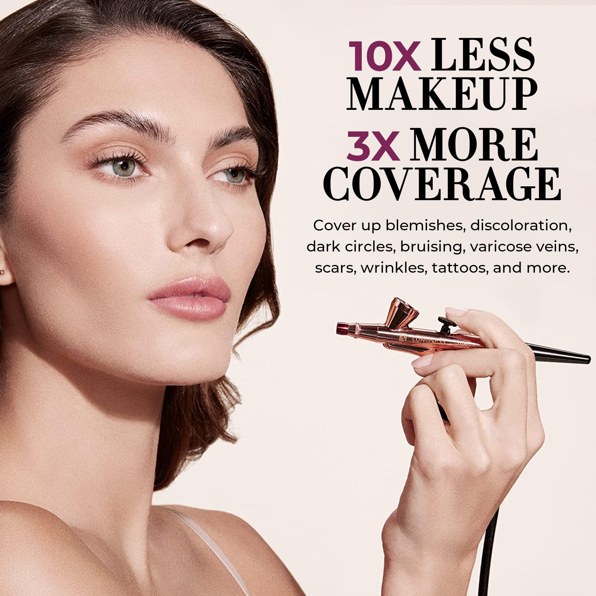 LUMINESS Legend Airbrush Makeup System - Portable Airbrush Kit with Quiet Compressor, Touchless Makeup Sprayer for Flawless Foundation & Contouring - Perfect for Bridal, Professional & Everyday Makeup Application