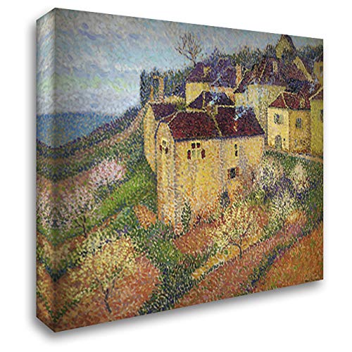 Henri Martin Saint Cirq Lapopie 24x20 Inch Gallery Wrapped Canvas Art Print - French Village Landscape Painting for Living Room, Bedroom & Office Decor