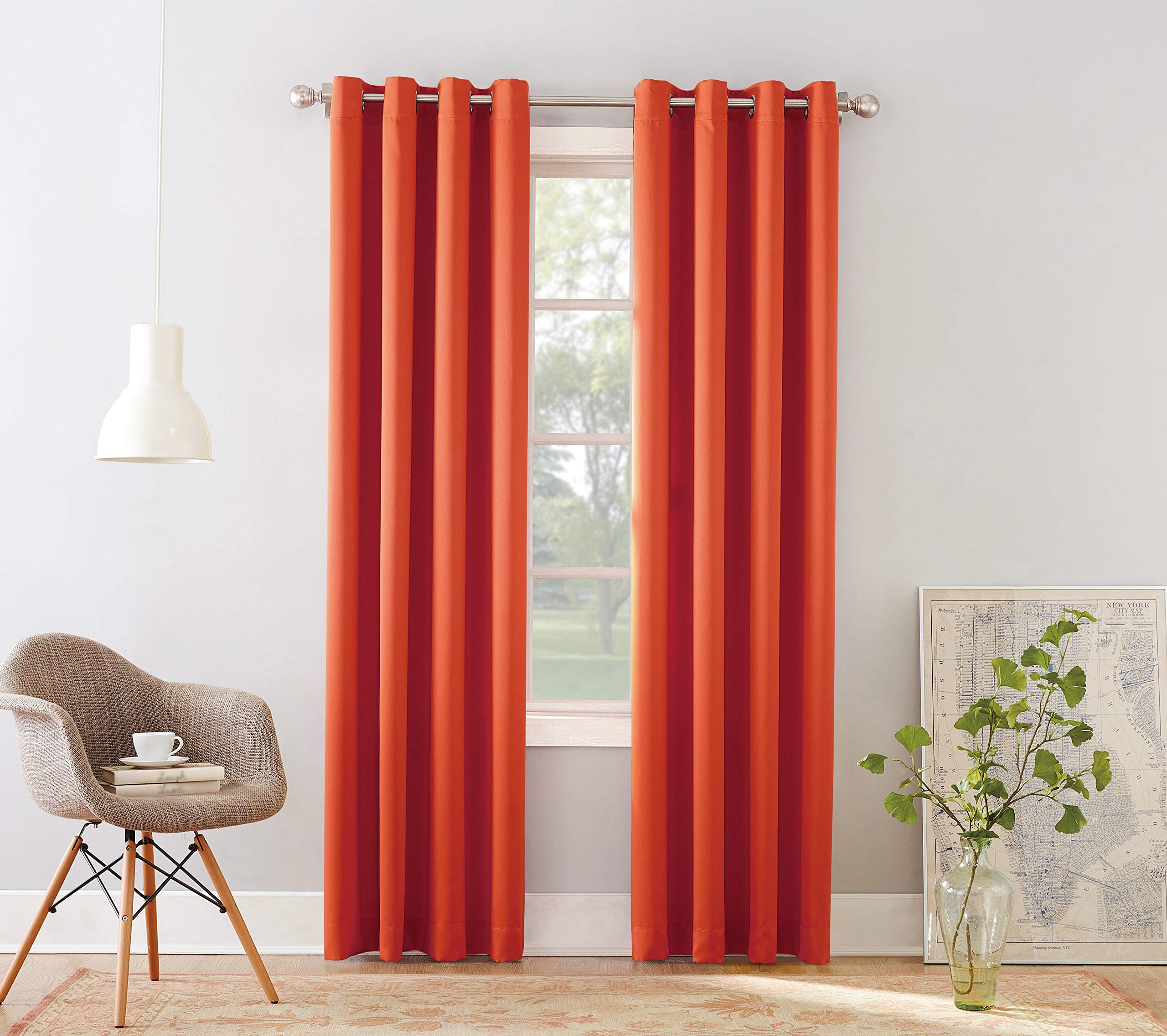 Sun Zero Barrow Blackout Grommet Curtain - Single Panel for Bedroom & Living Room