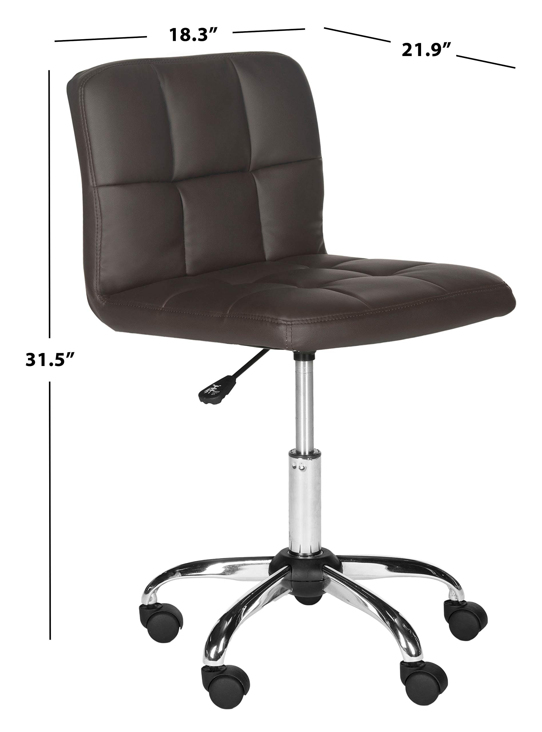 SAFAVIEH Brunner Black Modern Office Desk Chair - Ergonomic Computer Chair for Home & Office Workspace, Gaming, Study, and Conference Room