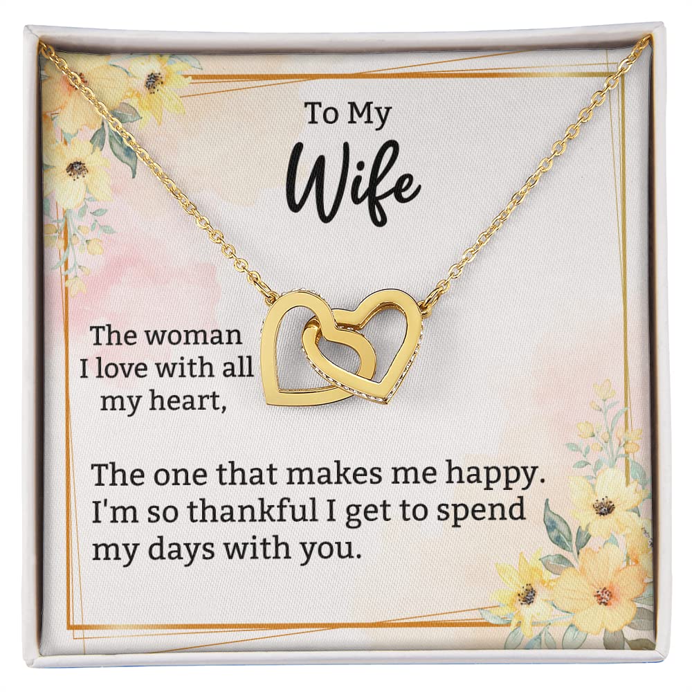 Romantic Interlocking Hearts Pendant Necklace for Women - Perfect Birthday Gift for Wife, Anniversary, Valentine's Day | Elegant Jewelry for Date Nights & Special Occasions