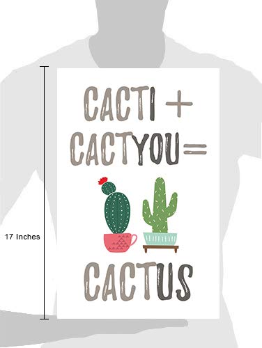 Cacti Cactyou Cactus Poster - 11x17 Inches Wall Art Print for Couples Bedroom Decor | Perfect for Home, Office & Dorm Room Aesthetic