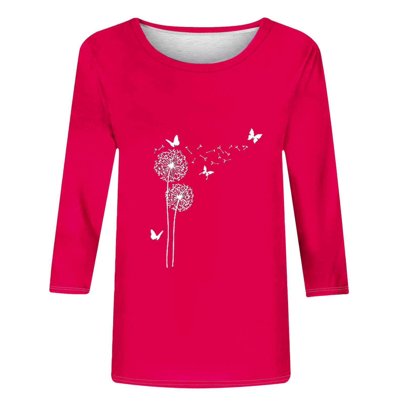 JEGULV Women's Cotton 3/4 Sleeve T-Shirts - Summer Casual Tops for Women | Perfect for Daily Wear, Office & Weekend Outings