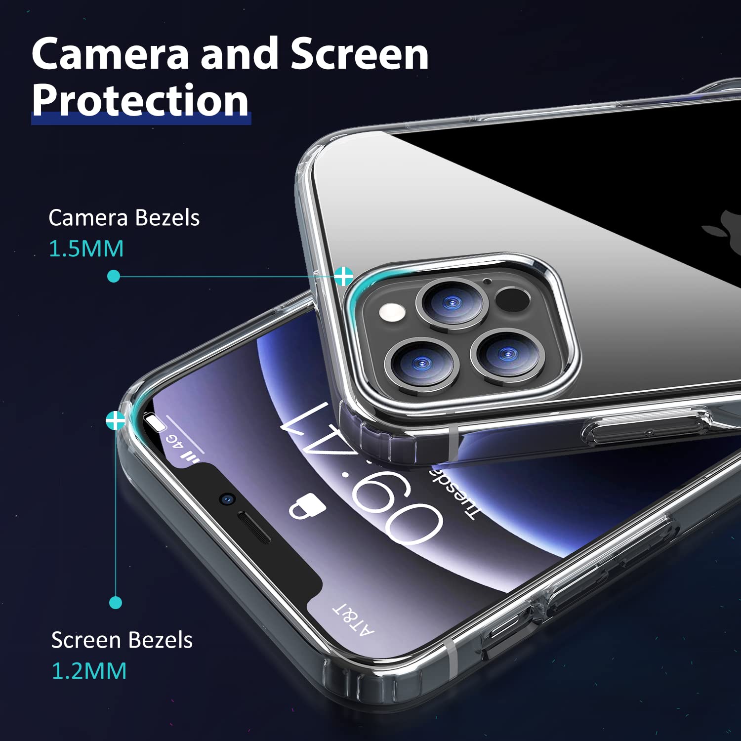 Premium Military-Grade Shockproof iPhone 12 Case & iPhone 12 Pro Case - Clear Anti-Yellowing Protective Cover with Drop Protection | Perfect for Everyday Use, Outdoor Activities & Travel