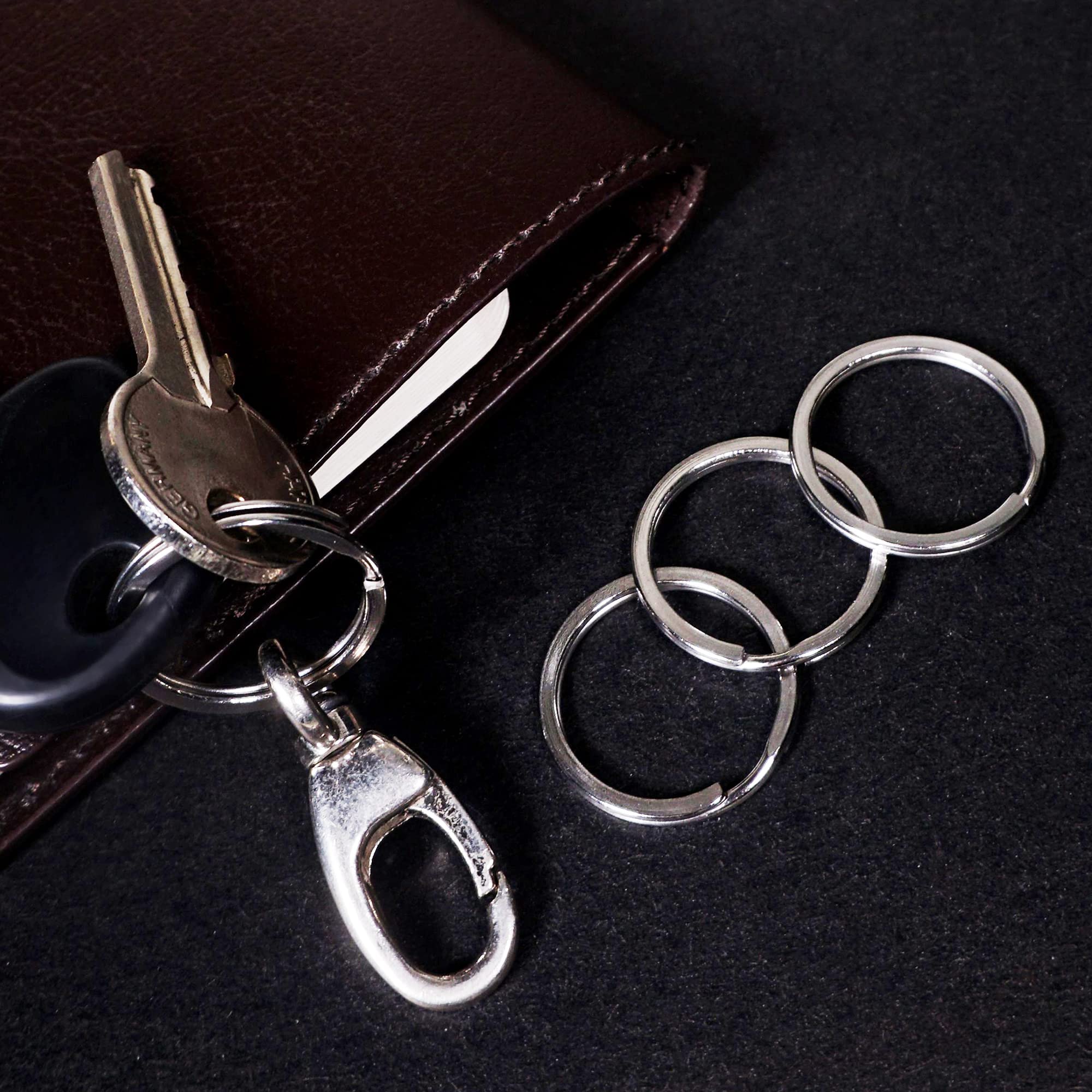 Crest 100-Pack 1 Inch (25mm) SS316L Marine Grade Stainless Steel Split Key Rings - Heavy Duty Keychains for Car Keys, Boat Keys & Outdoor Gear - Rustproof & Durable for Everyday Use