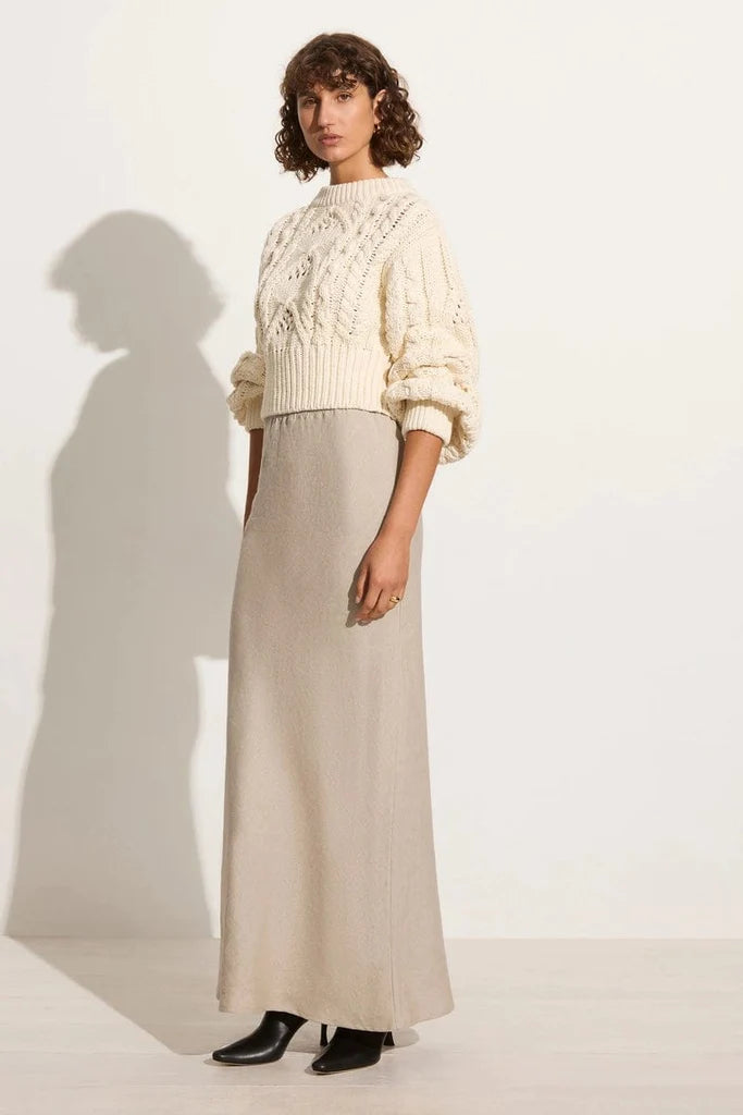 Alanna Knit Sweater Women's Casual Pullover Off White | Cozy Winter Fashion for Office, Date Night & Holiday Outfits