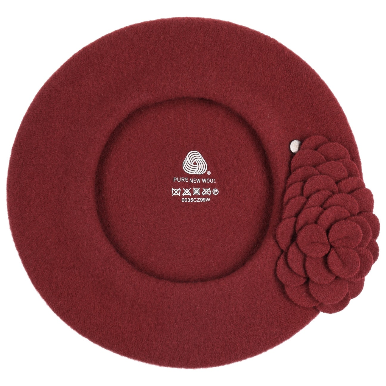 Lierys Agris Flower Wool Basque Beret - Classic French Style Winter Hat for Women, Perfect for Outdoor Activities, Travel & Fashion Accessories