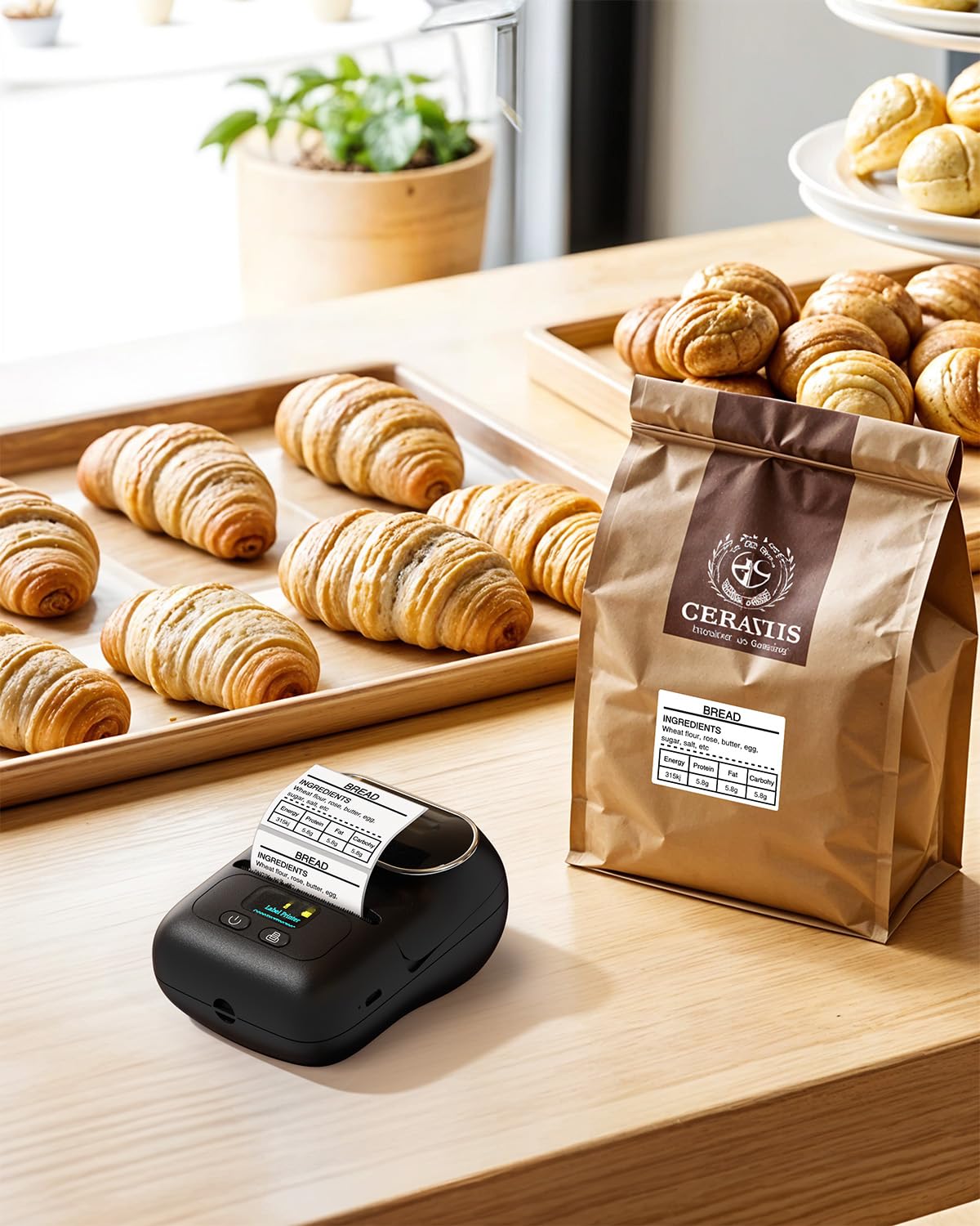 Phomemo M110 Bluetooth Thermal Label Printer - No Ink Portable Barcode Sticker Maker for Small Business, Shipping, Address & Office Use - Compatible with PC, Mac (USB) & Phone - Includes 100 Labels (Ebony Black) - Perfect for E-commerce, Inventory Management & Home Organization