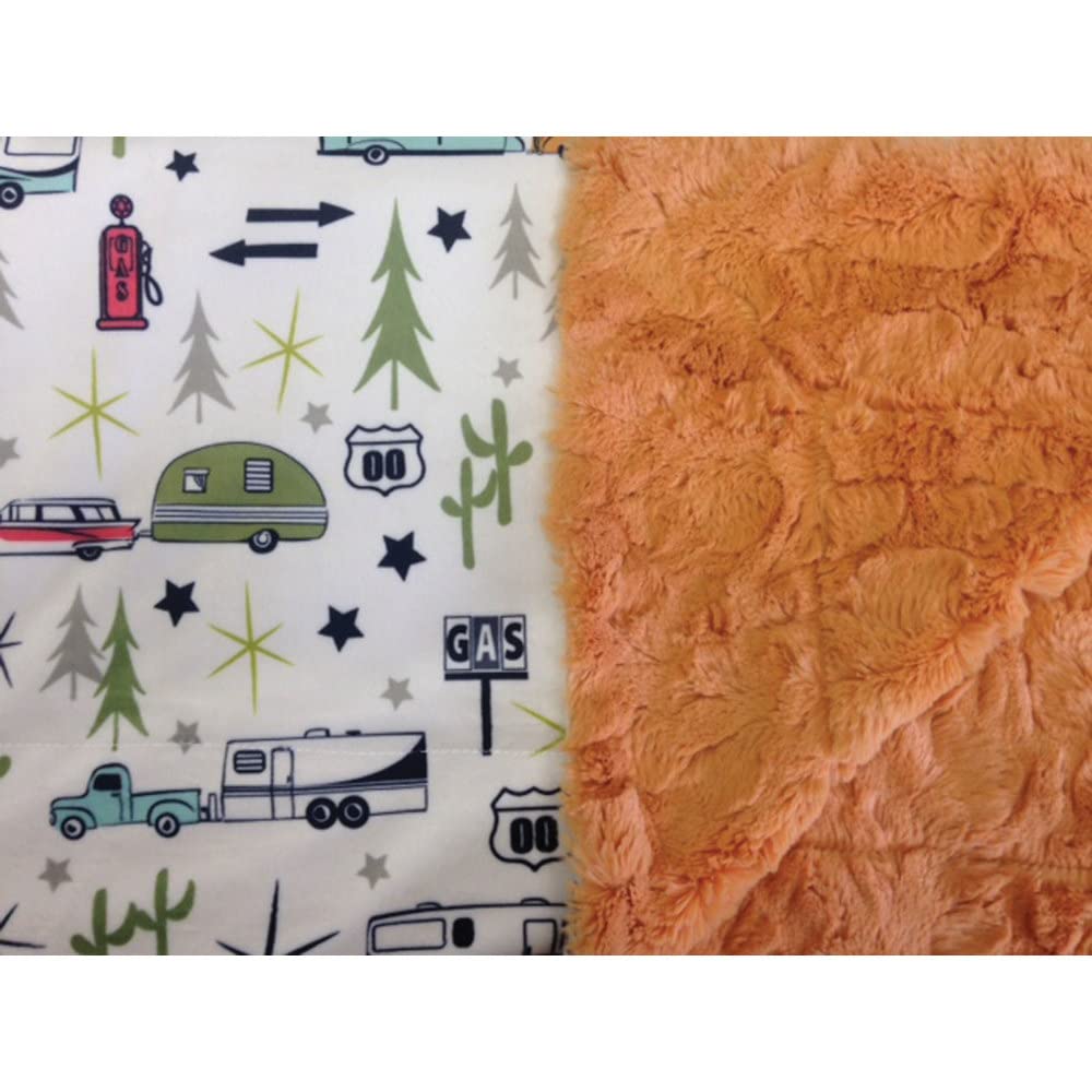 Cozy Reversible Plush Throw Blanket for Camping & Home - 100% Polyester Soft Machine Washable Blanket with Retro Patterns - Perfect for Outdoor Adventures, Picnics, Sofa Lounging and Cozy Nights by the Fireplace
