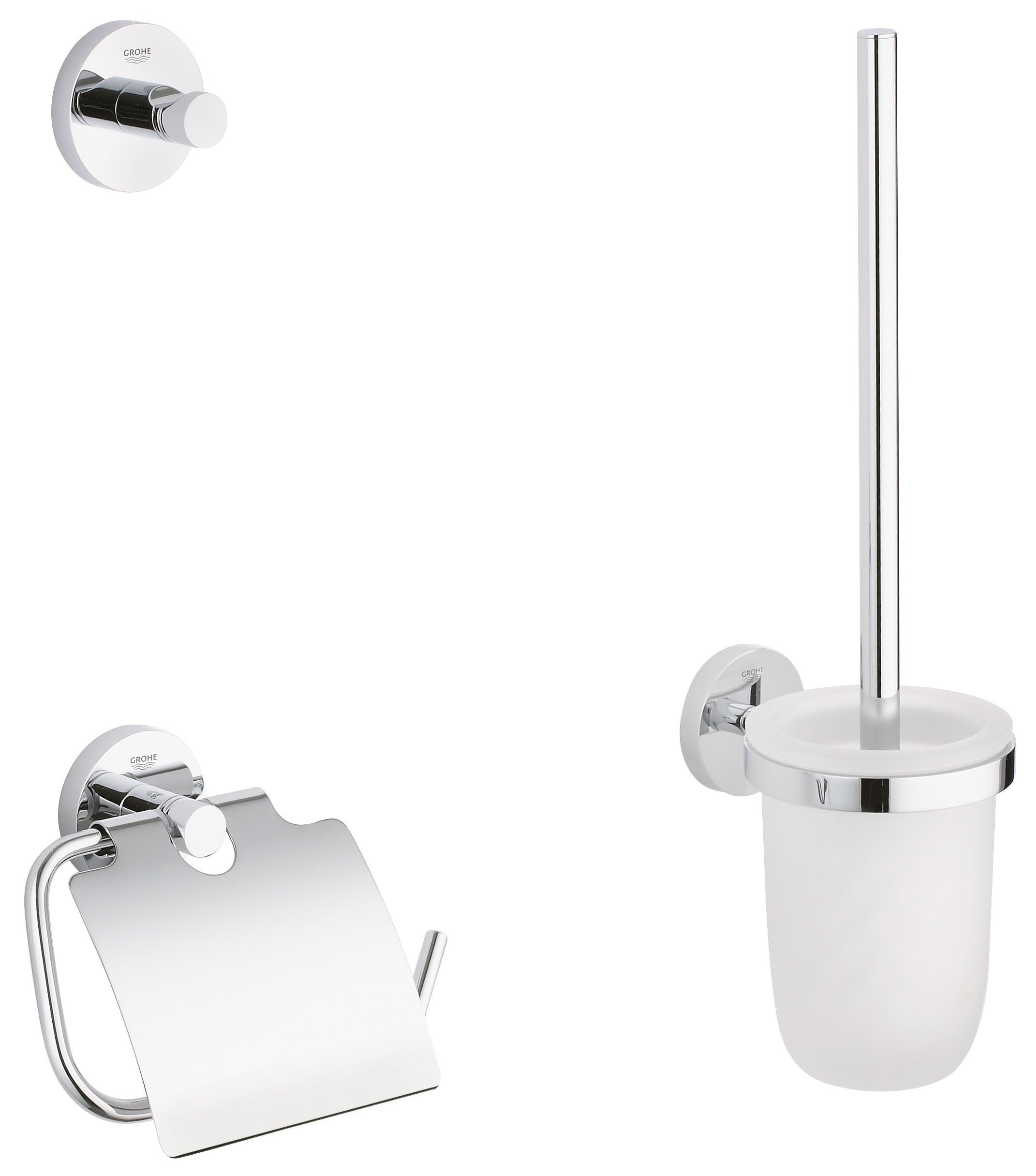 Grohe 40407001 Essentials Guest Bathroom Set - 3-in-1 Faucet, Soap Dispenser & Towel Bar - Perfect for Small Bathrooms & Powder Rooms