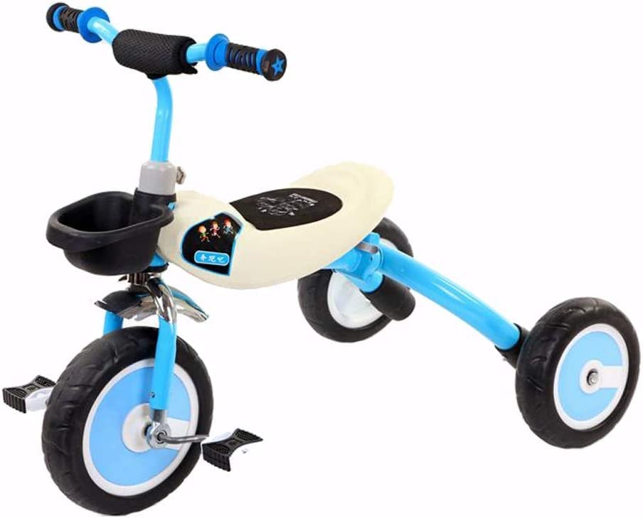 DEKD Adjustable Toddler Tricycle for Kids - Rotatable Design with Convertible Rear Wheels & Removable Pedals, Blue - Perfect for Outdoor Play, Park Rides & Learning to Cycle