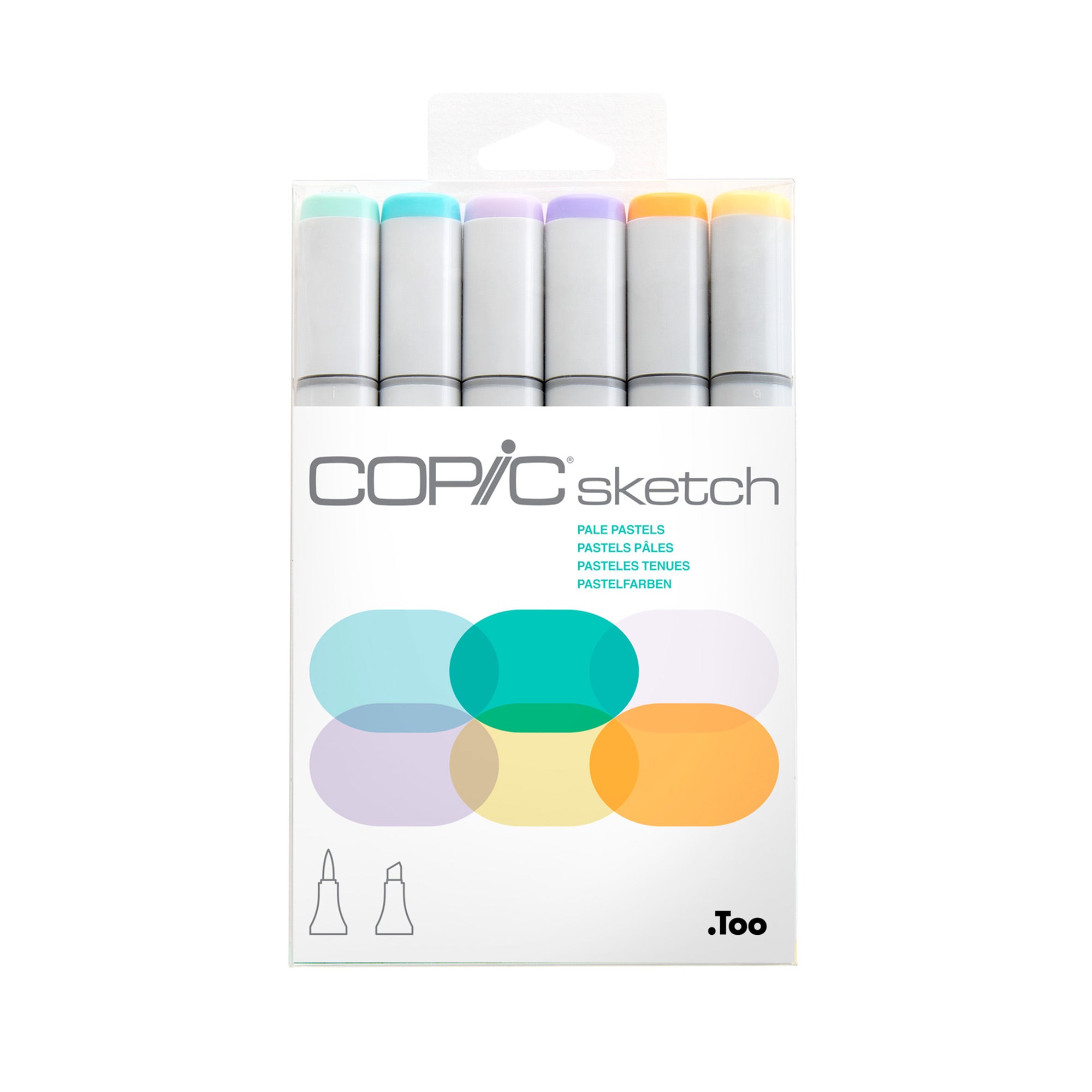 6 Pack Copic Sketch Markers - Pastel Colors for Artists & Illustrators | Alcohol-Based Blendable Markers for Sketching, Manga, Fashion Design & Adult Coloring Books