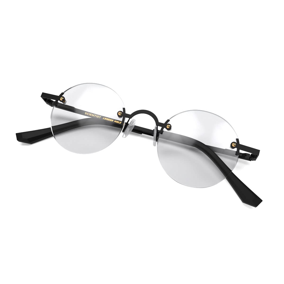 LONDON MOLE Glasses - Stylish Round Rimless Reading Glasses for Men & Women | Scientist & Book Lover Eyewear | Perfect for Reading, Work & Fashion Accessories