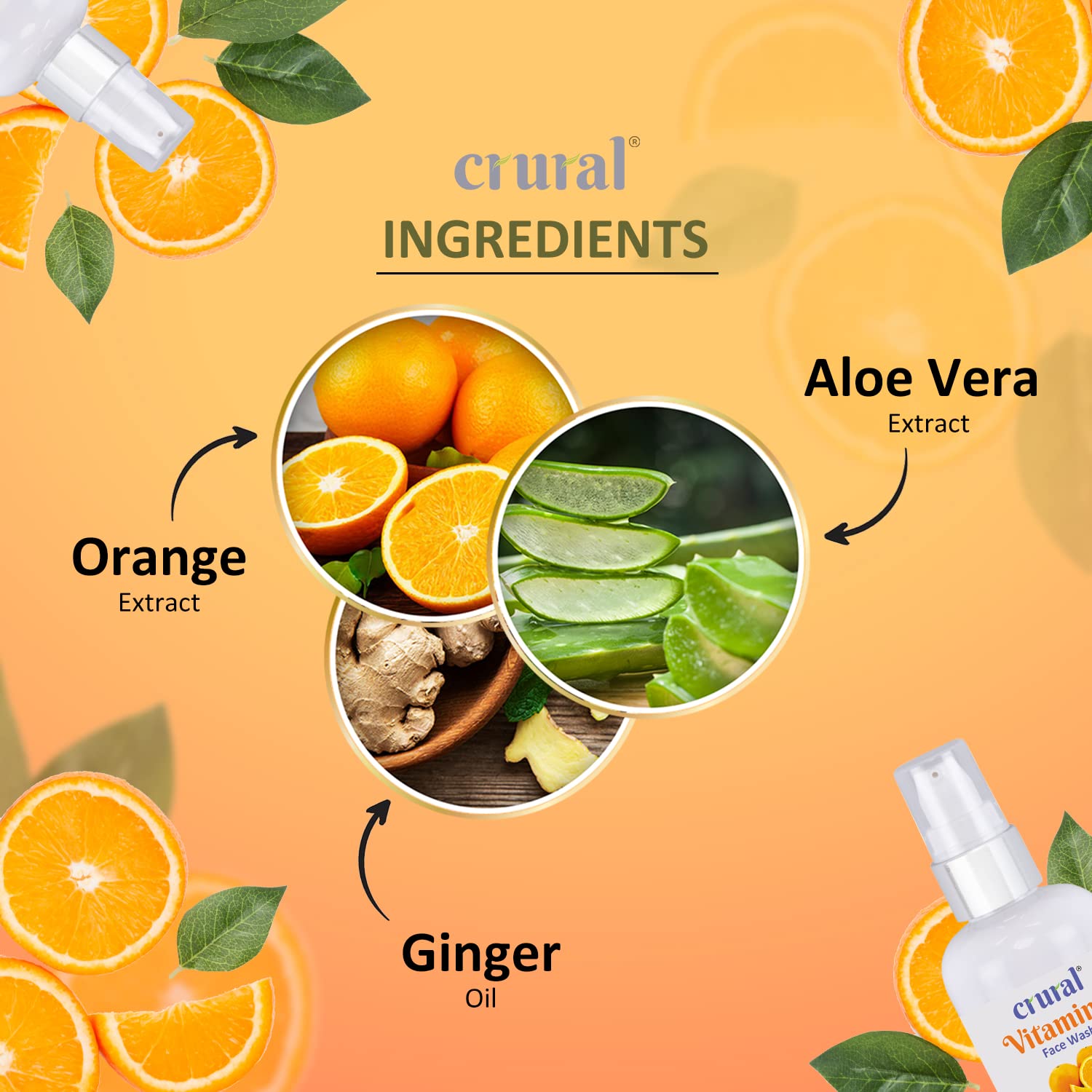 Vitamin C Brightening Face Wash Combo Pack of 2 - For Men & Women | With Aloe Vera & Orange Extract | All Skin Types | 2 x 200ml | Daily Cleansing & Glowing Skin Routine