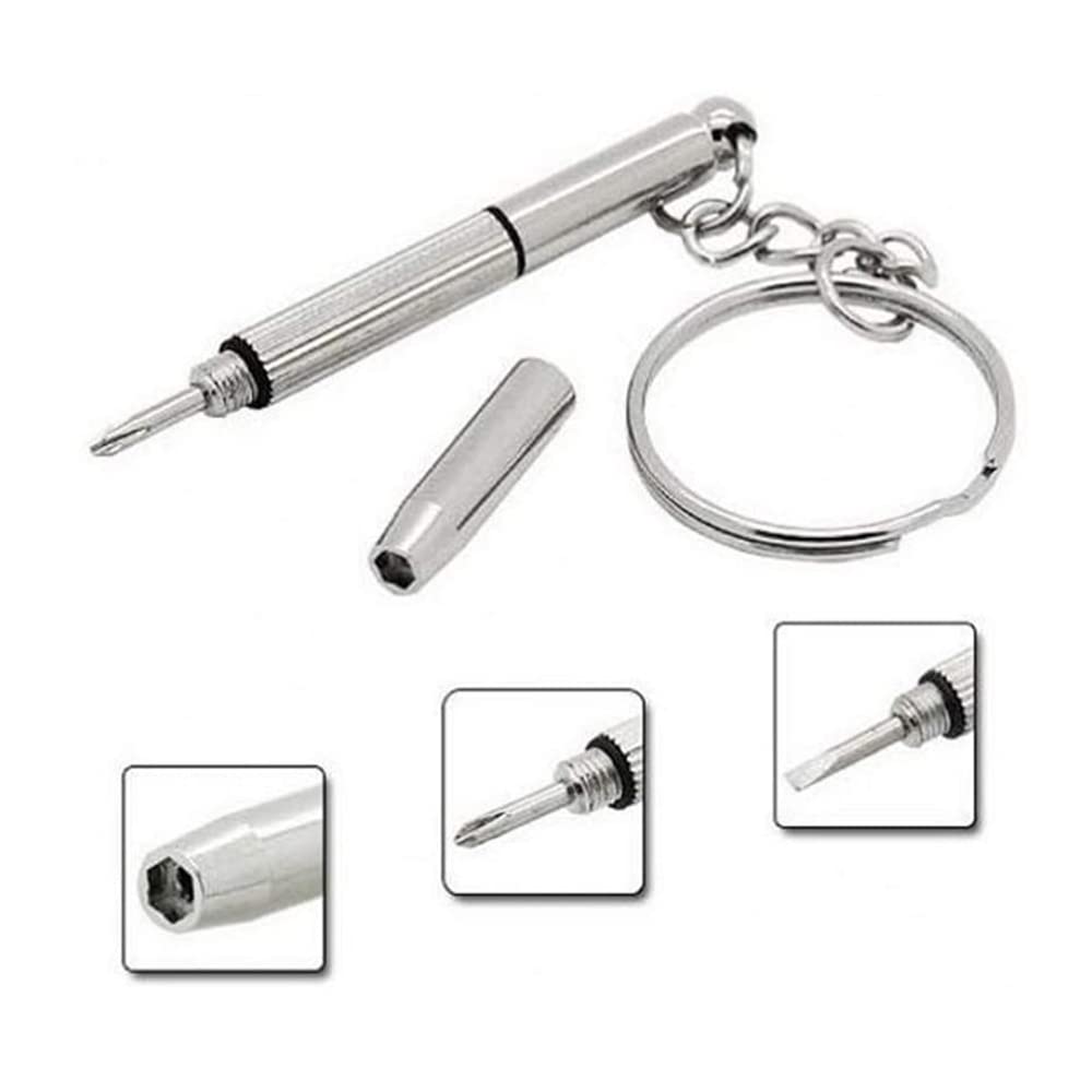 3-in-1 Mini Eyeglass Screwdriver Kit - Repair Glasses, Watches & Jewelry - Portable Keychain Tool for Home & Travel