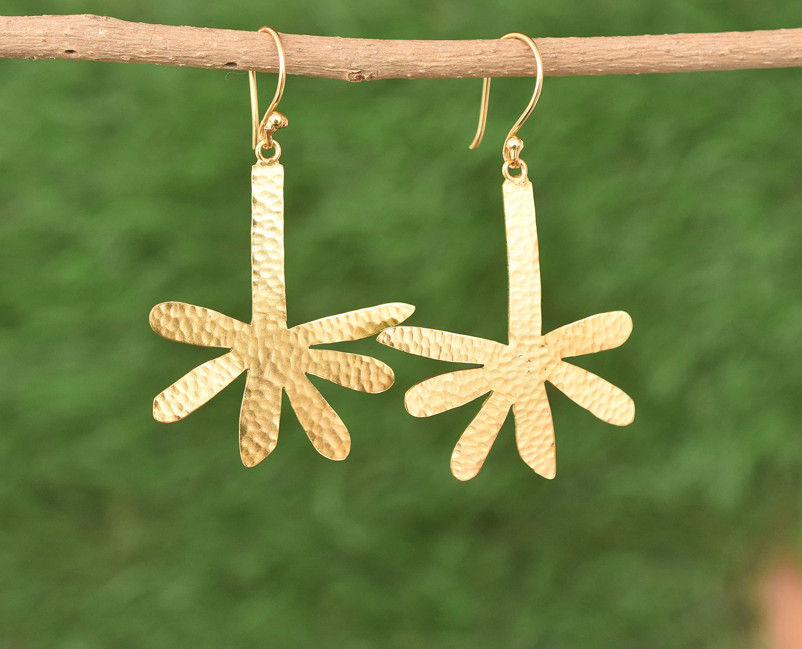 18K Yellow Gold Plated Handmade Earrings for Women - Fashion Jewelry Gift for Her - VE-379 | Elegant Dangle Earrings for Parties, Weddings & Special Occasions