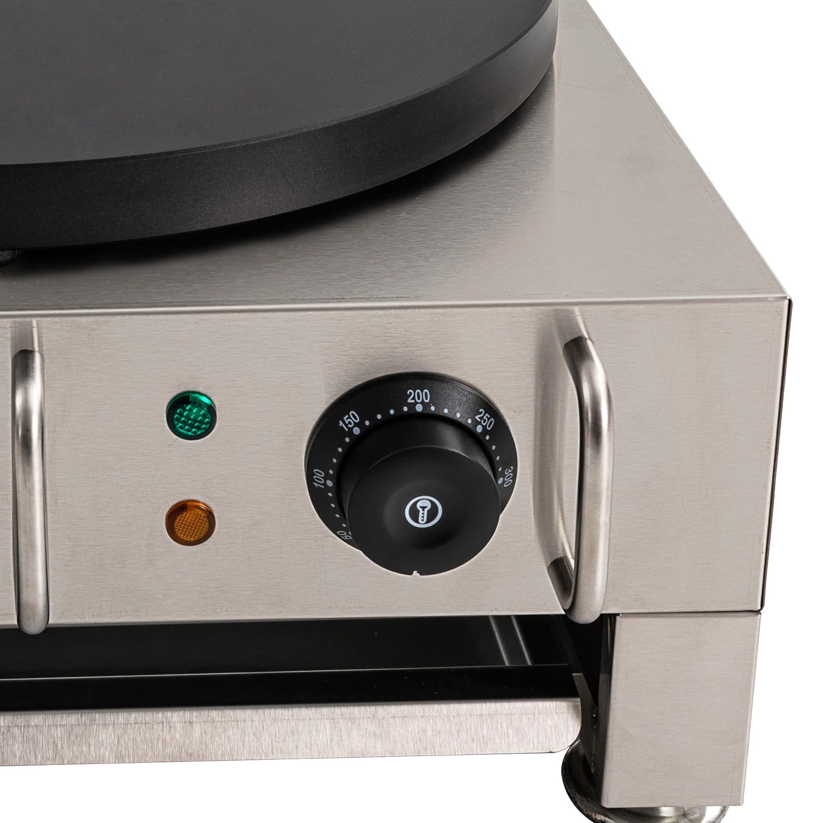 16-Inch Electric Crepe Maker & Pancake Griddle - Commercial Non-Stick Stainless Steel Baking Machine (122-572°F) for Restaurants, Dessert Shops, Snack Bars - Perfect for Crepes, Pancakes, Waffles and Breakfast Cooking
