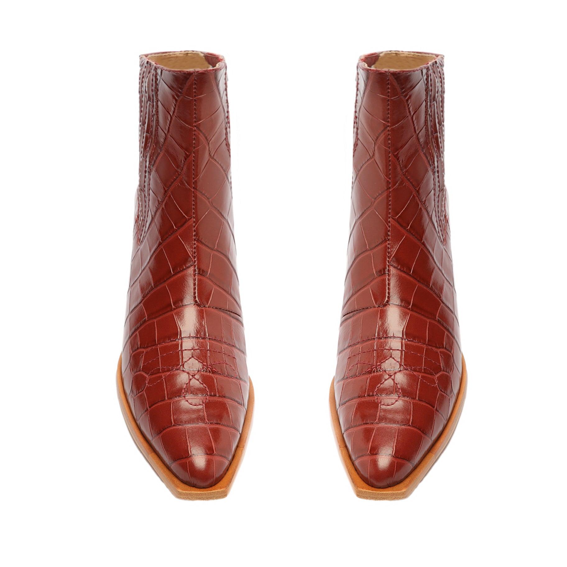 Briani Crocodile Embossed Leather Bootie - Women's Stylish Ankle Boots for Fall & Winter Fashion | Perfect for Office, Party & Night Out