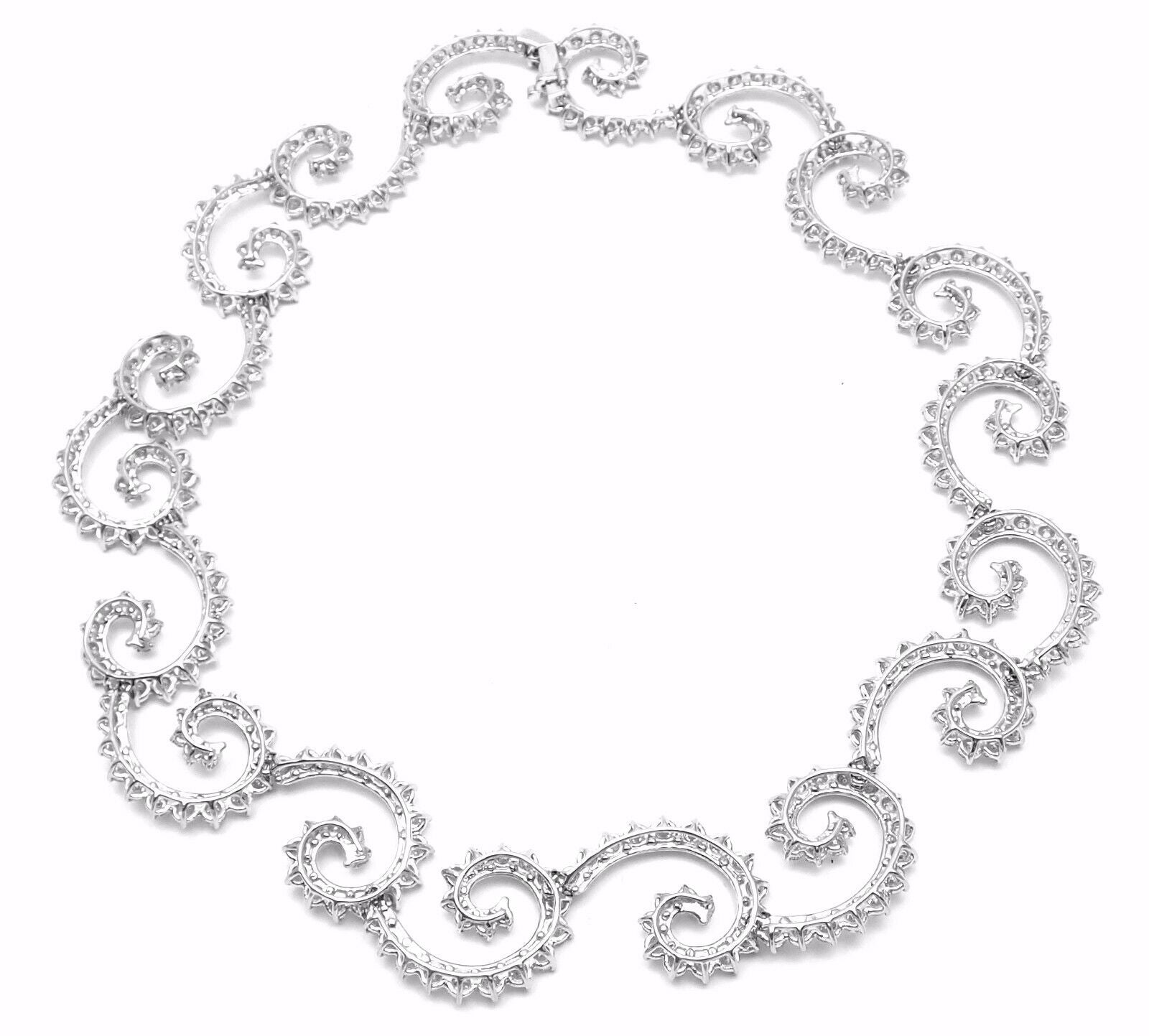 Authentic Angela Cummings Platinum 34 Carat Diamond Necklace Vintage 1995 - Luxury Jewelry for Weddings, Anniversaries & Special Occasions