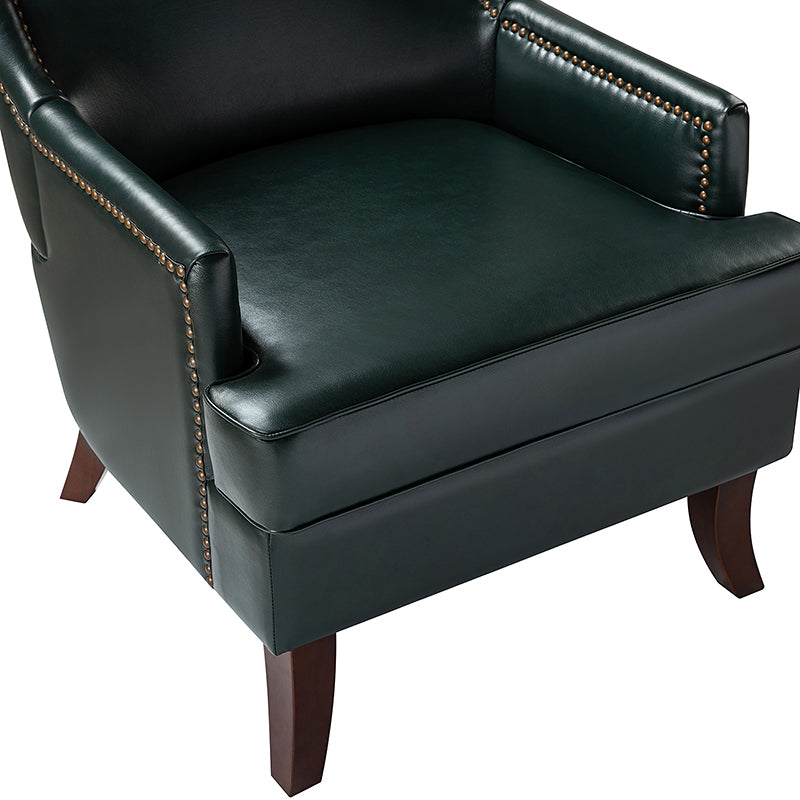 Mid Century Modern Vegan Leather Accent Armchair - Aurelia Stylish Lounge Chair for Living Room, Office & Reading Nook